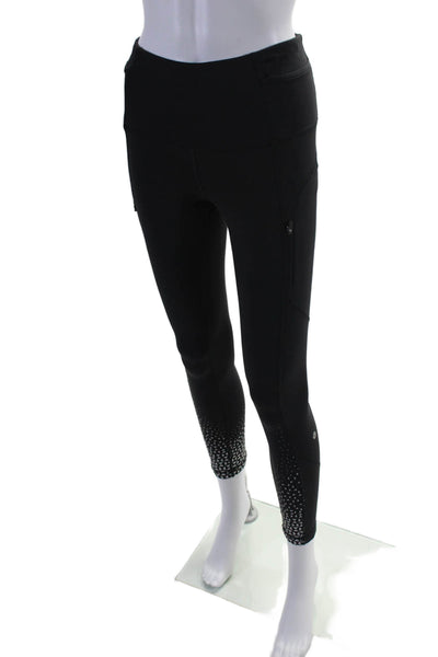 Lululemon Womens High Waist Geometric Trim Zip Pocket Leggings Black Size 4