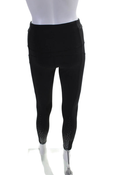 Lululemon Womens High Waist Geometric Trim Zip Pocket Leggings Black Size 4