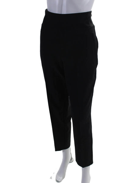 Athleta Womens Mid Rise Elastic Waist Straight Leg Trousers Black Size 4