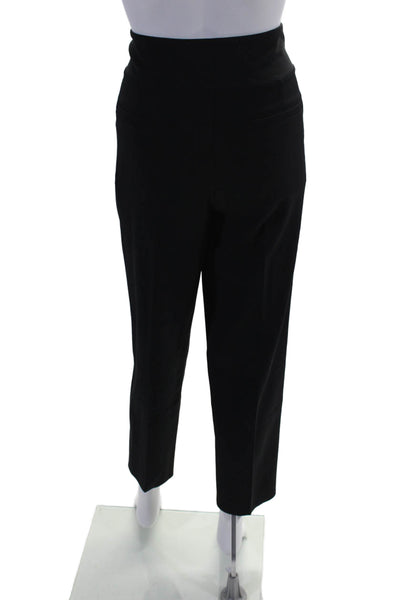 Athleta Womens Mid Rise Elastic Waist Straight Leg Trousers Black Size 4