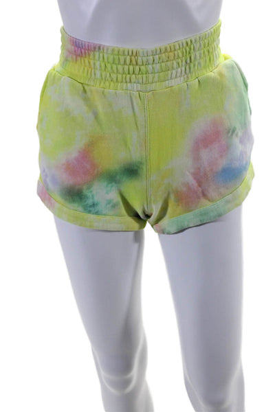 Alice + Olivia Womens Cotton Tie Dye Elastic Waist Shorts Multicolor Size XS