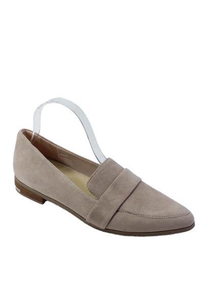 Dr. Scholl's Women's Pointed Toe Suede Slip-On Loafers Shoes Beige Size 9