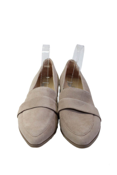 Dr. Scholl's Women's Pointed Toe Suede Slip-On Loafers Shoes Beige Size 9