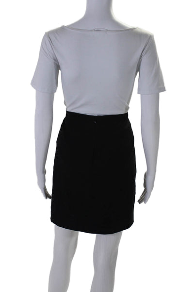 Akris Punto Women's Hook Closure Lined A-Line Mini Skirt Black Size 8