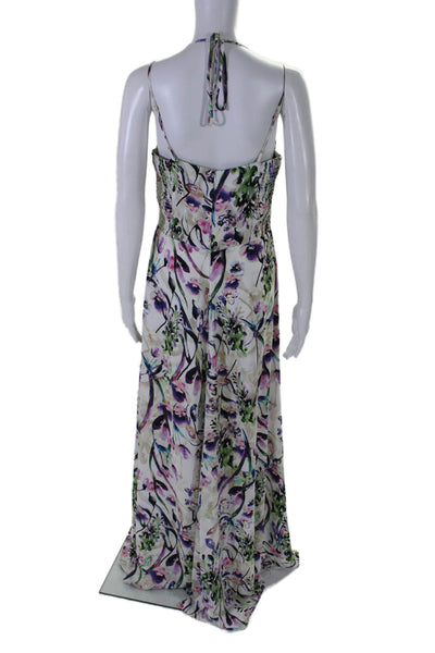 Amanda Uprichard Women's V-Neck Spaghetti Straps Floral Maxi Dress Size M