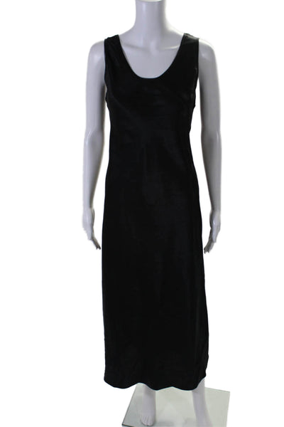 Max Mara Womens Scoop Neck Sleeveless A Line Maxi Dress Black Size 2