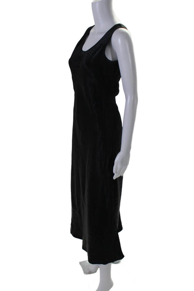 Max Mara Womens Scoop Neck Sleeveless A Line Maxi Dress Black Size 2