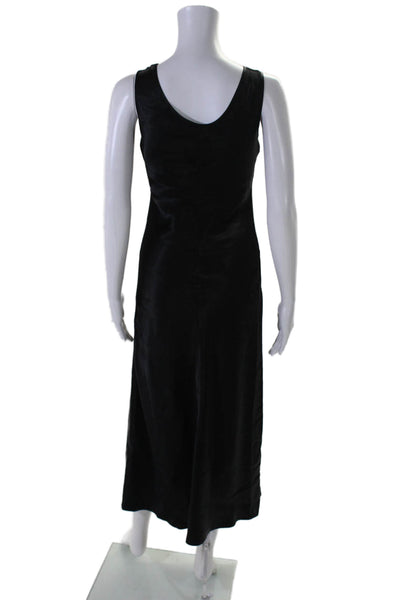 Max Mara Womens Scoop Neck Sleeveless A Line Maxi Dress Black Size 2