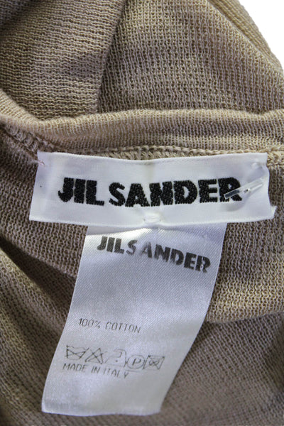 Jil Sander Womens Cotton Round Neck Sleeveless Pullover Tank Top Tan Size EUR 40