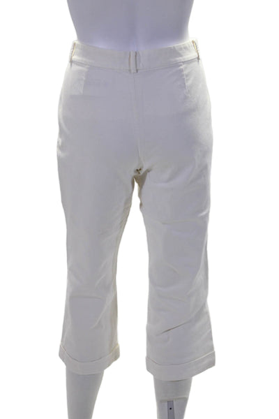 Ralph Lauren Black Label Womens Cotton Hook & Eye Capri Pants White Size 8