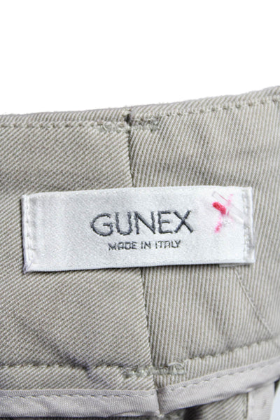 Gunex Womens Cotton Hook & Eye Zipped Casual Tapered Pants Beige Size 8