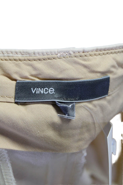 Vince Womens Cotton Hook & Eye Zipped Straight Leg Casual Pants Pink Size 4