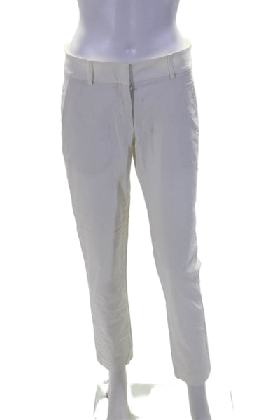 Brunello Cucinelli Womens Hook & Eye Buttoned Tapered Dress Pants White Size 8