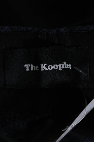 The Kooples Mens Wool Textured Hook & Eye Straight Dress Pants Blue Size EUR 48