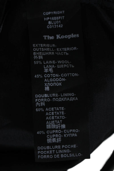 The Kooples Mens Wool Textured Hook & Eye Straight Dress Pants Blue Size EUR 48