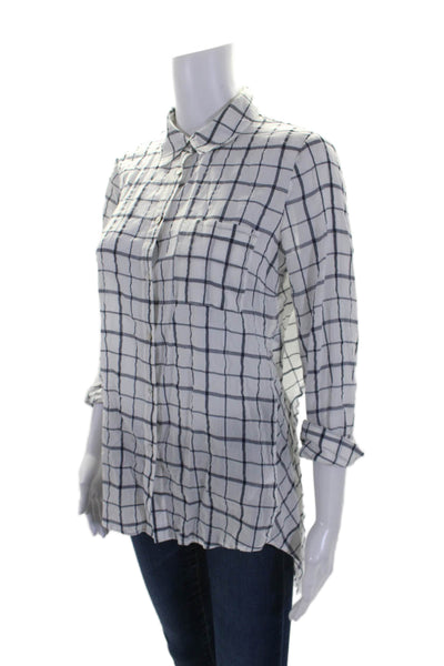 Elizabeth and James Women's Long Sleeves Button Up Blouse Plaid Size XS