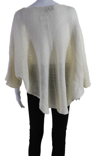 Wooden Ships Womens Open Knit Boat Neck Pullover Sweater Top White Size S/M