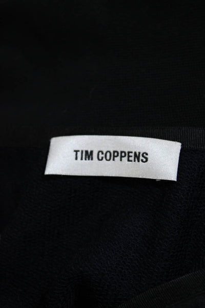 Tim Coppens Mens Long Sleeve Half Zip Tigh Knit Sweater White Black XL