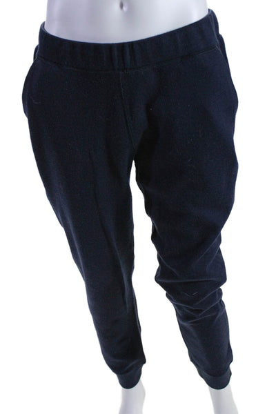 APC Mens Elastic Waist Tapered Leg Thick Knit Joggers Blue Size Large