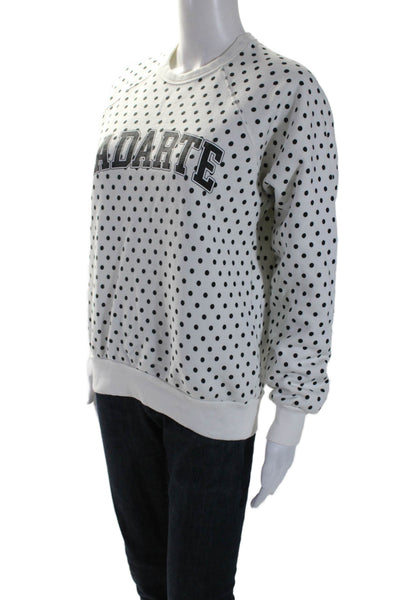 Rodarte Womens Cotton Blend Polka Dot Pullover Sweatshirt Top White Size S