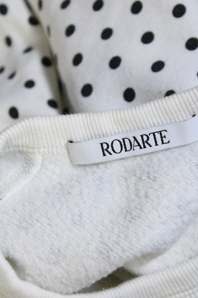 Rodarte Womens Cotton Blend Polka Dot Pullover Sweatshirt Top White Size S