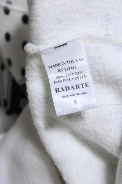 Rodarte Womens Cotton Blend Polka Dot Pullover Sweatshirt Top White Size S