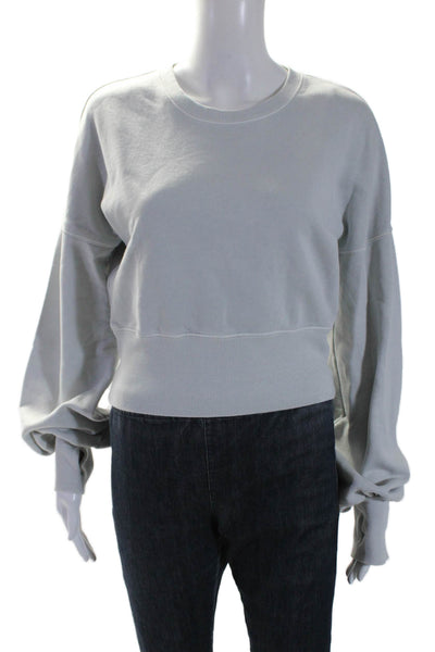 Intermix Women's Round Neck Long Sleeves Pullover Sweatshirt Gray Size S