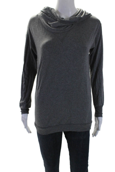 Soft Joie Womens Round Neck Long Sleeve Pullover Hoodie Top Gray Size S