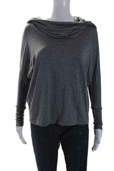 Soft Joie Womens Cowl Neck Long Sleeve Pullover Hoodie Top Gray Size XS