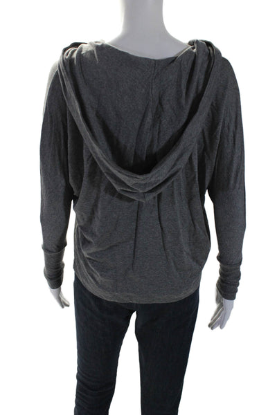 Soft Joie Womens Cowl Neck Long Sleeve Pullover Hoodie Top Gray Size XS