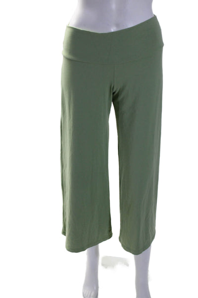 Susana Monaco Womens Slip-On Elastic Waist Wide Leg Yoga Pants Green Size S