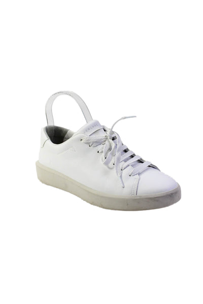 Everlane Womens Lace Up Round Toe Low Top Sneakers White Leather Size 8