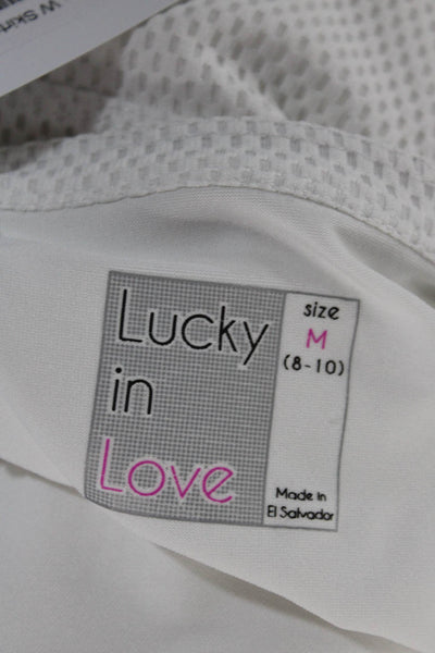 Lucky In Love Womens White Textured Layered Active Skort Skirt Size M