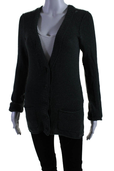 Inhabit Womens Button Front V Neck Cashmere Cardigan Sweater Green Size Small