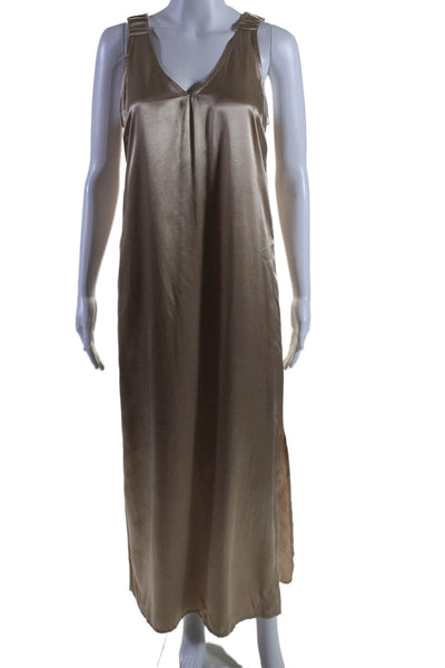 Free People Nation LTD Womens V Neck Sleeveless Long Dress Gold Size XS