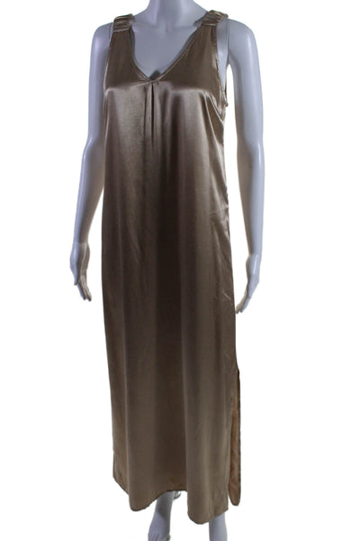 Free People Nation LTD Womens V Neck Sleeveless Long Dress Gold Size XS