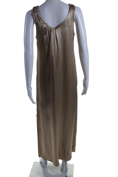 Free People Nation LTD Womens V Neck Sleeveless Long Dress Gold Size XS