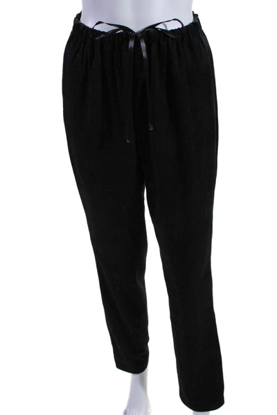 Jayskins Womens Suede Drawstring Waist High-Rise Tapered Pants Black Size S