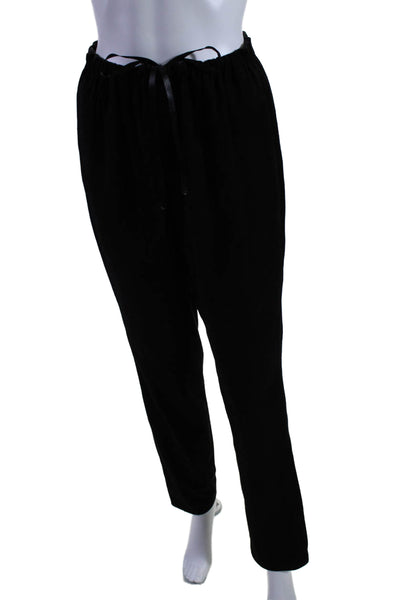 Jayskins Womens Suede Drawstring Waist High-Rise Tapered Pants Black Size S