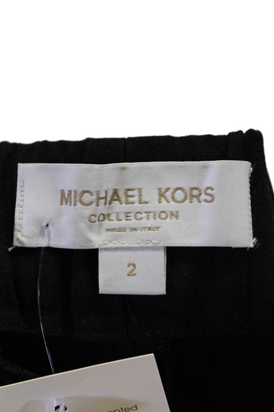 KORS Michael Kors Womens Elastic Waist Tapered Leg Pants Black Size 2