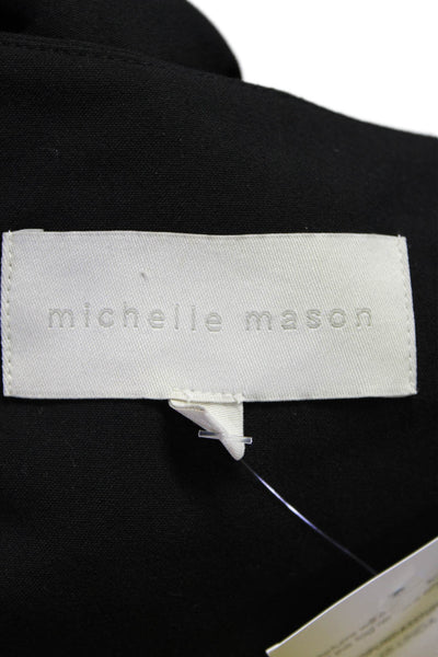 Michelle Mason Womens 2 Pocket Double Breasted V-Neck Blazer Dress Black Size 0