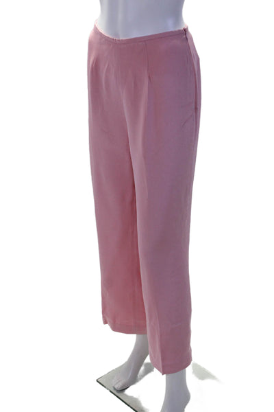 Escada Womens Silk High Rise Wide Leg Pants Pink Size 36