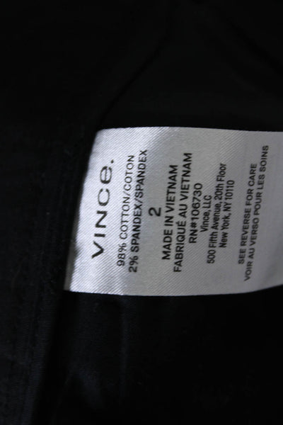 Vince Womens Cotton Flat Front Knee Length Casual Shorts Black Size 2