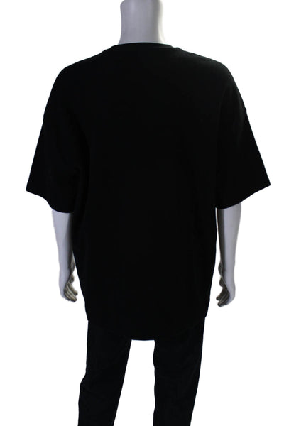 Ashley Marc Novelle Mens Cotton Short Sleeve Textured T shirt Black Size L