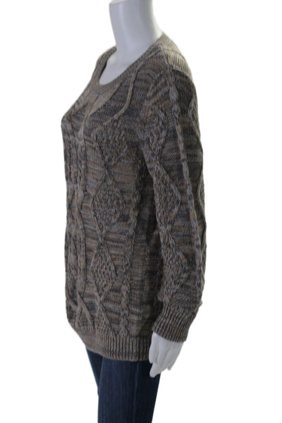 Christopher Fischer Womens Cotton Knitted Long Sleeve Sweater Top Gray Size M