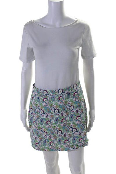 Peter Millar Womens 50+ UPF Paisley Athletic Skort Blue Green Purple Size Small