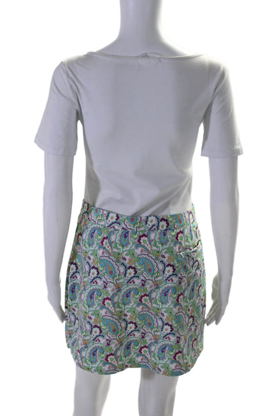 Peter Millar Womens 50+ UPF Paisley Athletic Skort Blue Green Purple Size Small