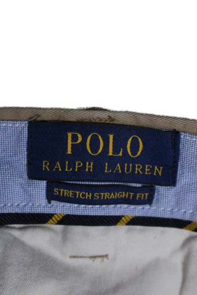 Polo Ralph Lauren Mens Straight Leg Mid Rise Chino Pants Beige Cotton Size 38X34