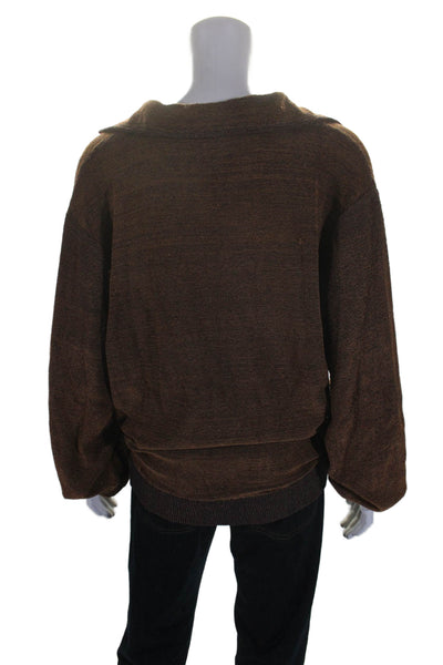 Isa Boulder Mens Crew Neck Long Sleeves Sweater Brown Navy Blue Size Extra Large