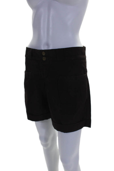 Joie Womens Cotton Dark Brown High Waisted Pockets Casual Shorts Size 0